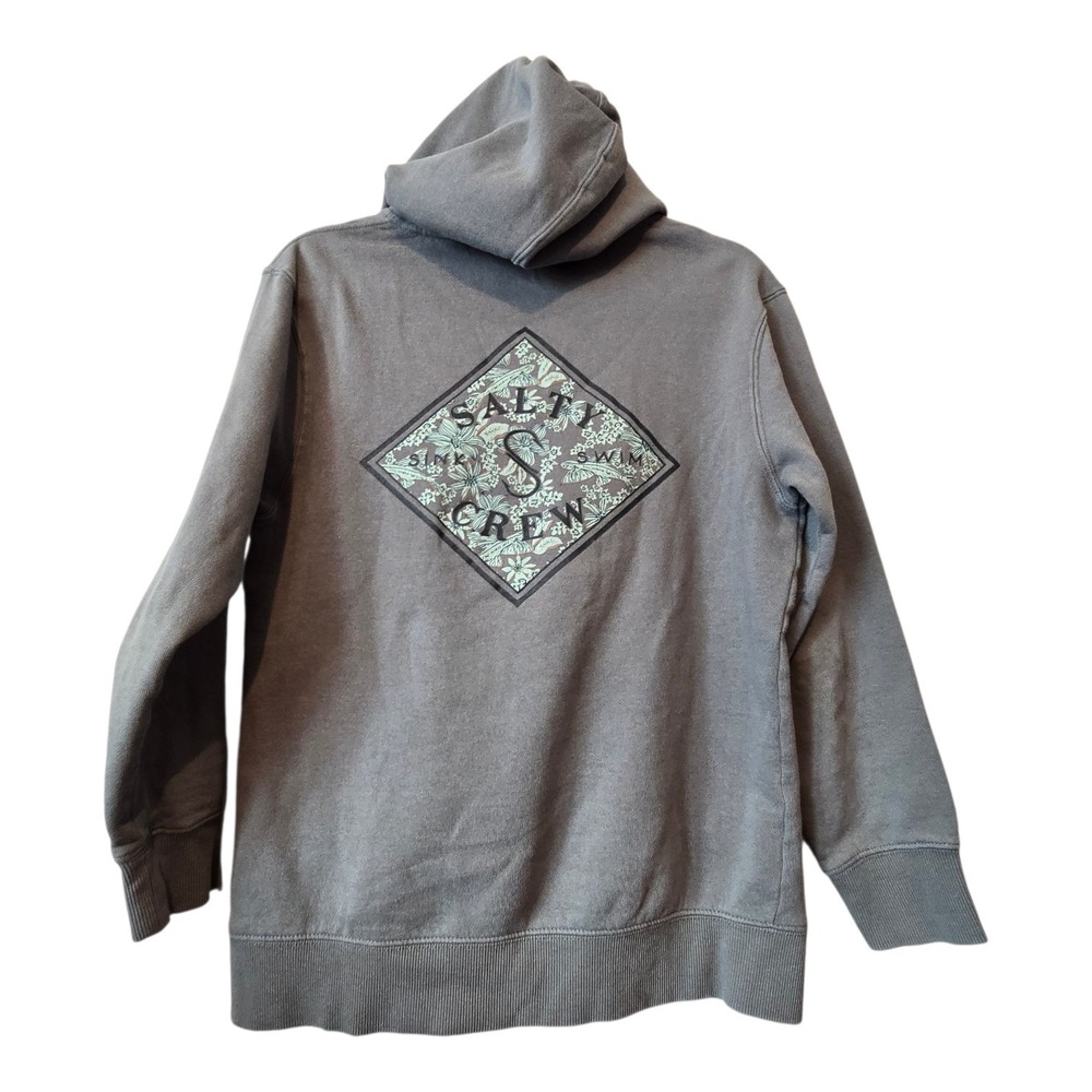 Salty Crew Graphic Print Hoodie Sweatshirt Women's XS Gray Outdoor Beach Coastal